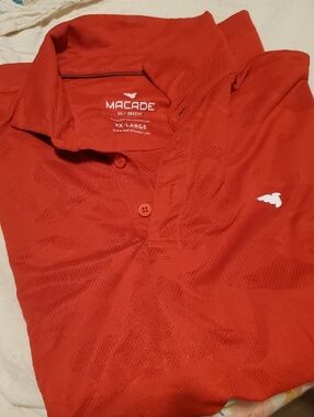 Macade Men's Red Golf Polo Shirt - Performance Short Sleeve